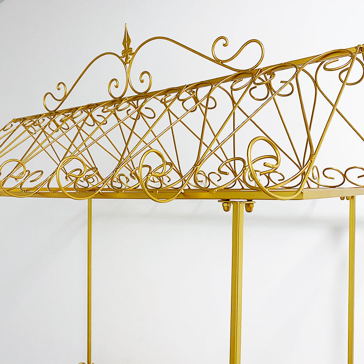 Metal Candy Dessert Cart with Wheels - Gold