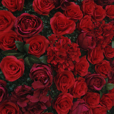 BD-045 2D Fabric Artificial Flower Backdrop Rolling Up Curtain Flower Wall - 8ft*8ft