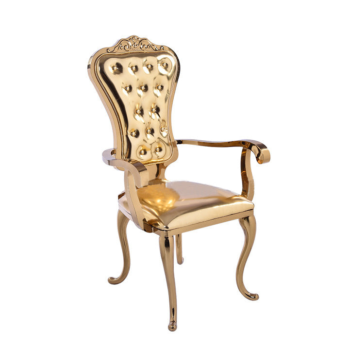 Stainless Steel Modern Padded Back Alexa Dining Event Chair - Gold
