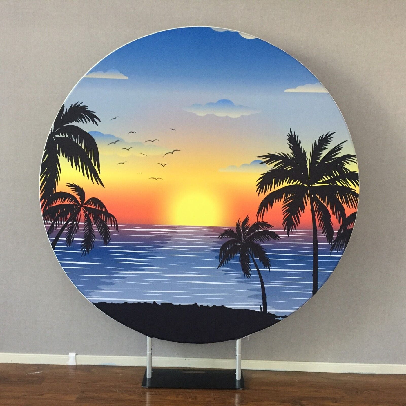Round Backdrop Set with Custom Cover and Carrying Bag - 7ft