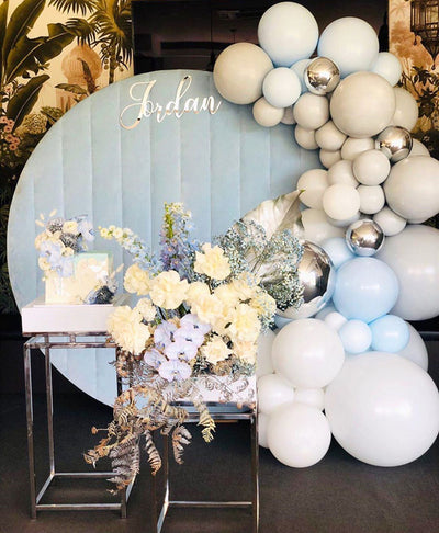 Velvet Round Event Decor Backdrop 65" - Pink/Blue