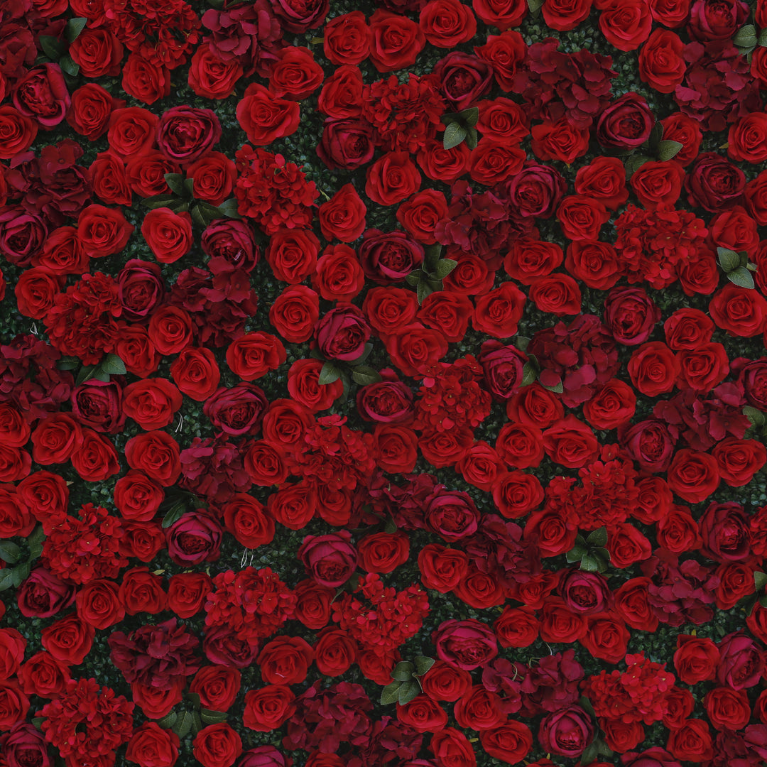 BD-045 2D Fabric Artificial Flower Backdrop Rolling Up Curtain Flower Wall - 8ft*8ft