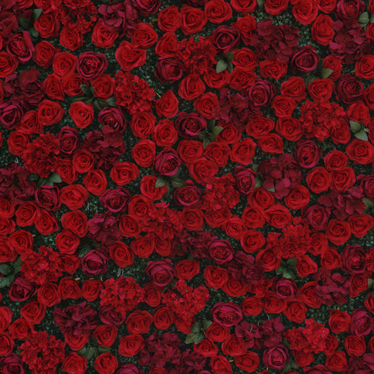 BD-045 2D Fabric Artificial Flower Backdrop Rolling Up Curtain Flower Wall - 8ft*8ft