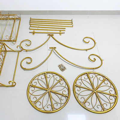 Metal Candy Dessert Cart with Wheels - Gold