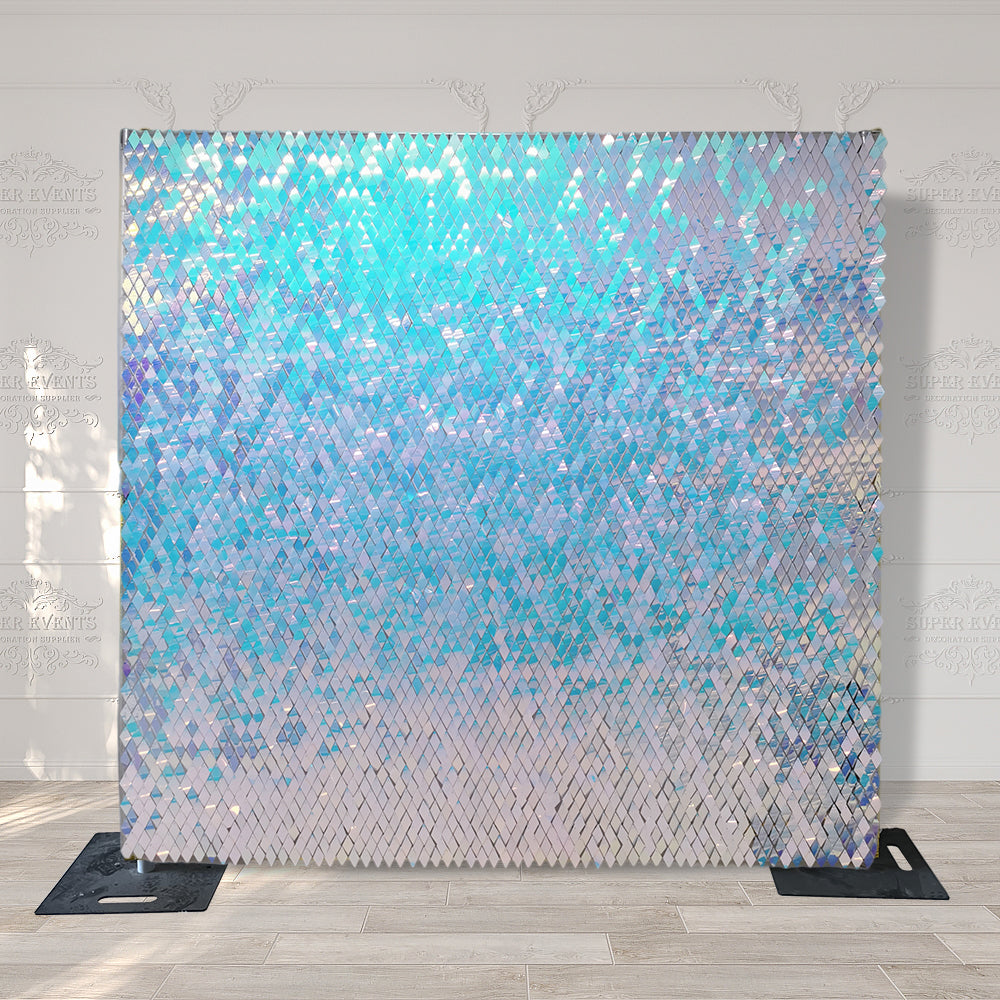 Shimmer Wall Panels / Black Backing &amp; Square Sequins - Dream Blue