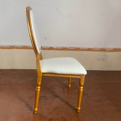 Stainless Steel Modern Padded Oval Back Alexa Dining Event Chair - Gold