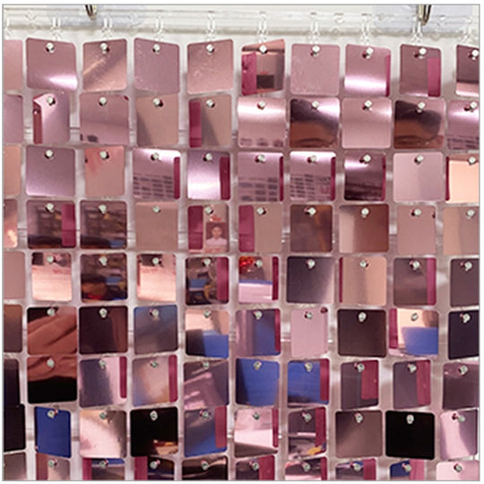 Shimmer Wall Panels / Black Backing &amp; Square Sequins - Rose Gold