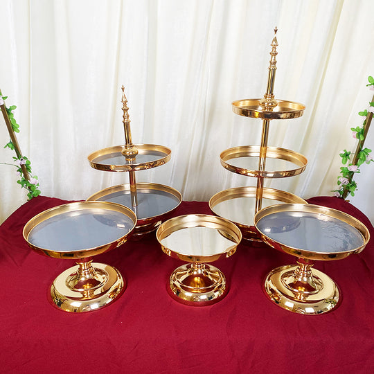 Metal Dessert Cake Display Stand Set - Gold