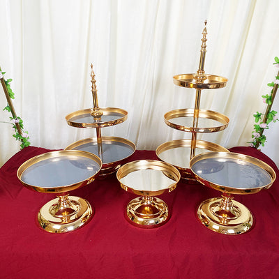 Metal Dessert Cake Display Stand Set - Gold