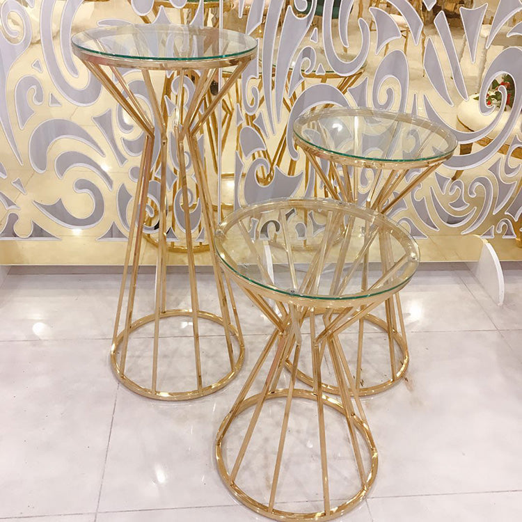 3 Pieces Stainless Steel Display Plinths Set - Silver