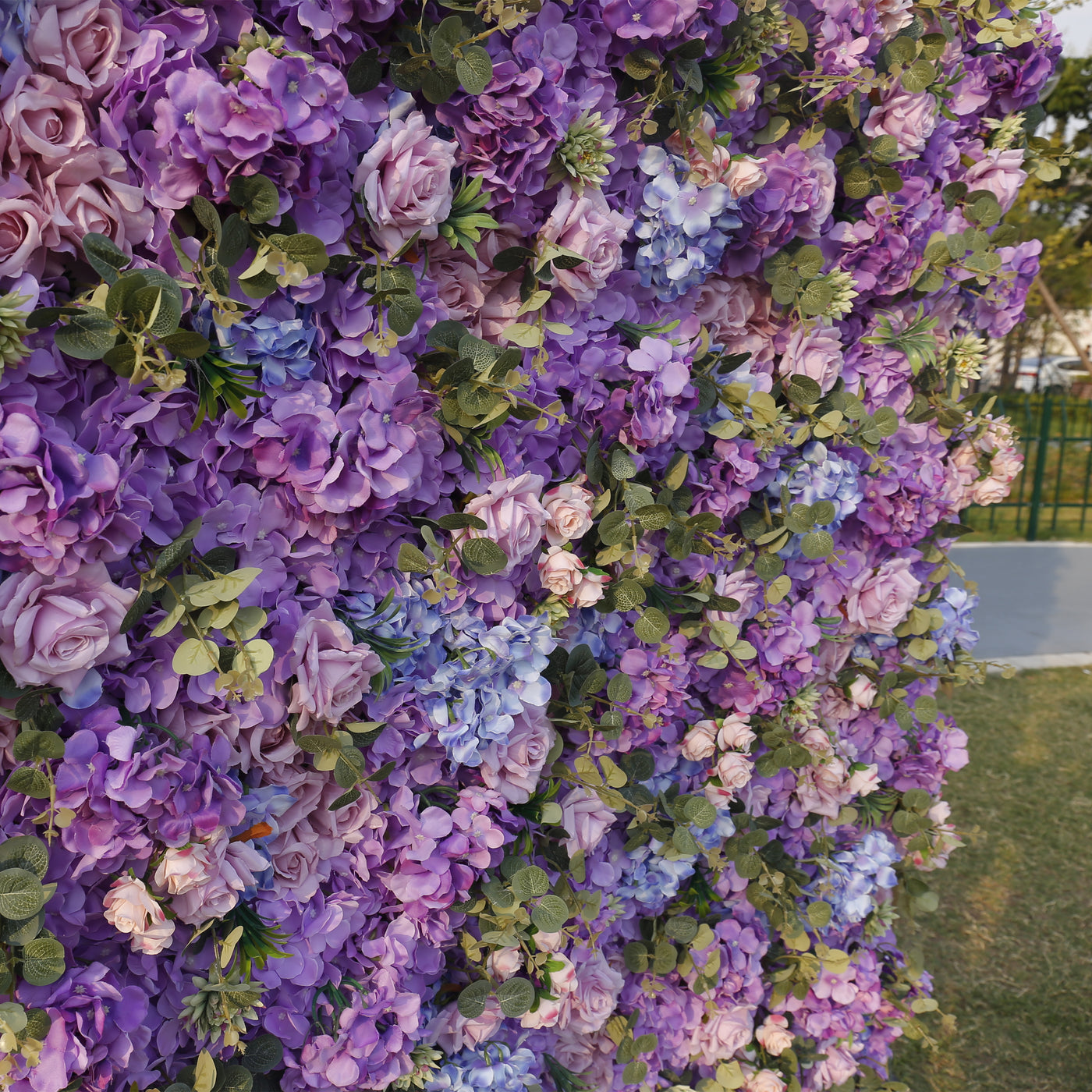 BD-048 3D Fabric Artificial Flower Backdrop Rolling Up Curtain Flower Wall - 8ft*8ft