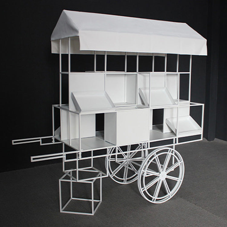 Metal Candy Dessert Cart with Wheels - Black/White/Pink/Blue