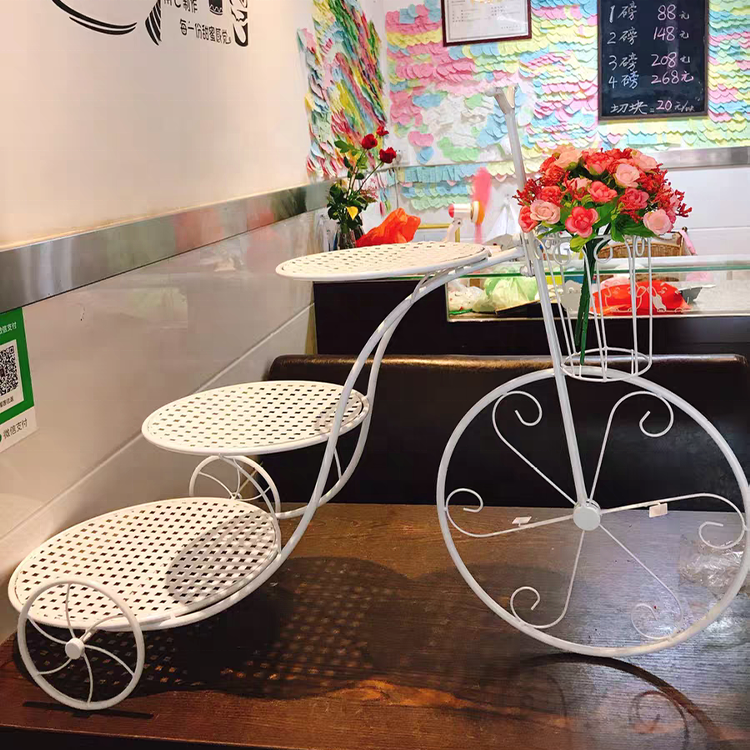 Metal Bicycle Dessert Cake Display Stand Set - Gold/White/Bronze/Black