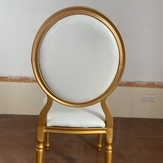 Stainless Steel Modern Padded Oval Back Alexa Dining Event Chair - Gold