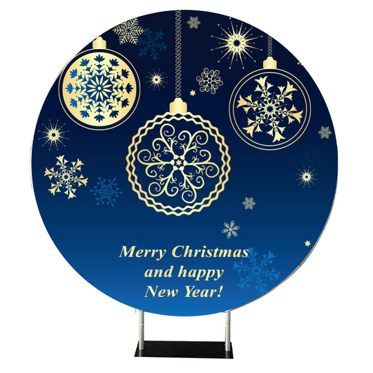 Round Backdrop Set with Blue Cover and Carrying Bag - 7ft