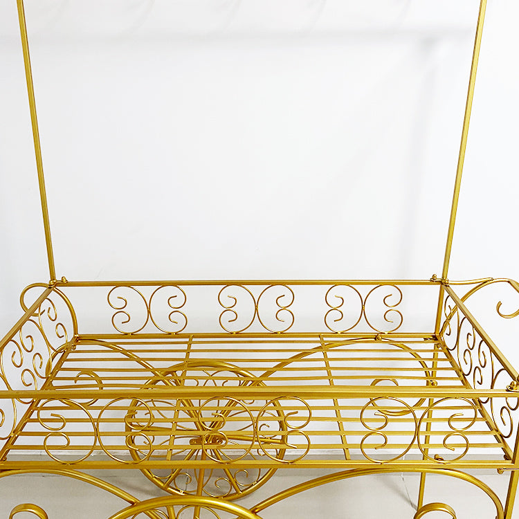 Metal Candy Dessert Cart with Wheels - Gold