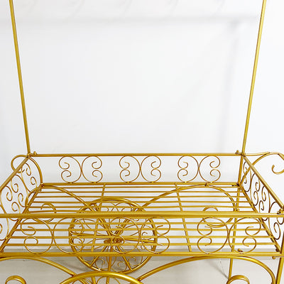 Metal Candy Dessert Cart with Wheels - Gold