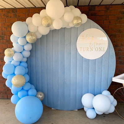 Velvet Round Event Decor Backdrop 65" - Pink/Blue