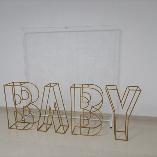 Custom Metal Wire Letter Numbers 26 Letters Decor - White/Gold