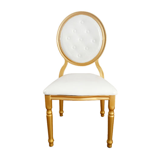 Stainless Steel Modern Padded Oval Back Alexa Dining Event Chair - Gold