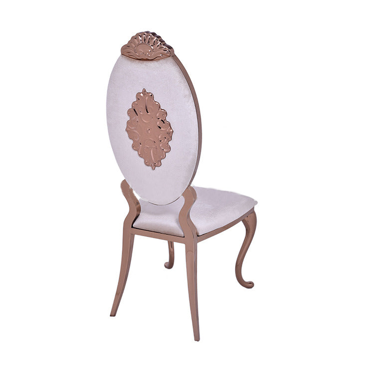 Stainless Steel Modern Padded Oval Back Alexa Dining Event Chair - Gold