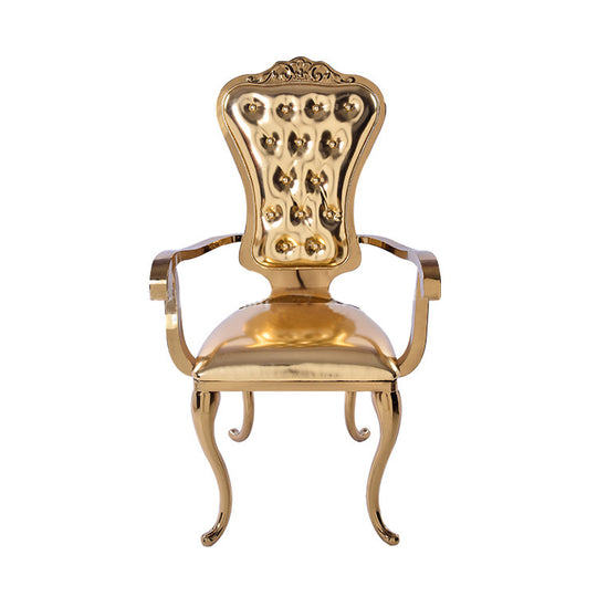 Stainless Steel Modern Padded Back Alexa Dining Event Chair - Gold