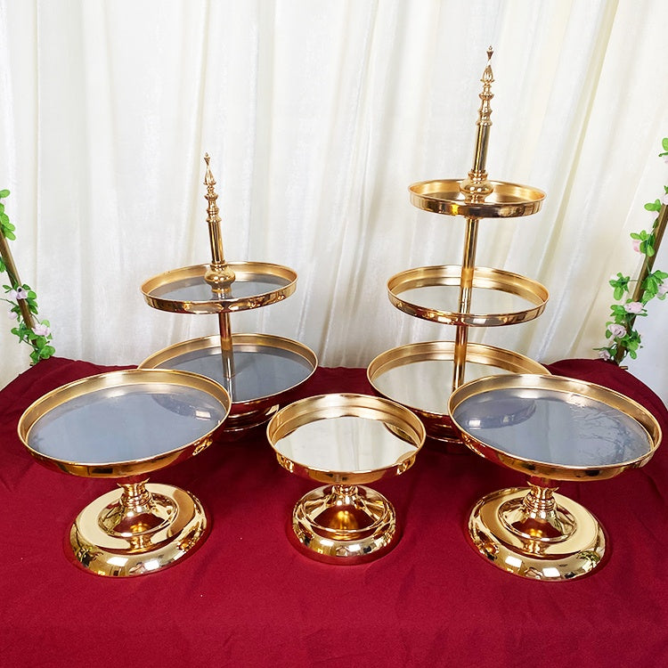 Metal Dessert Cake Display Stand Set - Gold