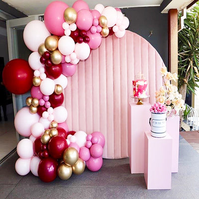 Velvet Round Event Decor Backdrop 65" - Pink/Blue