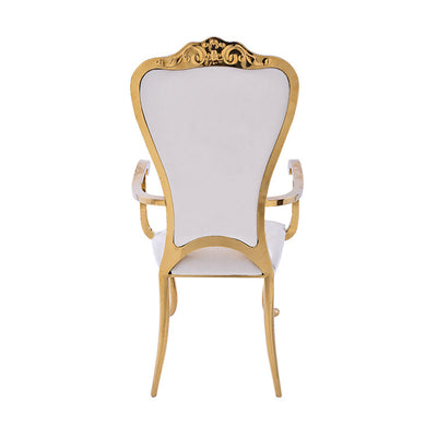Stainless Steel Modern Padded Back Alexa Dining Event Chair - White