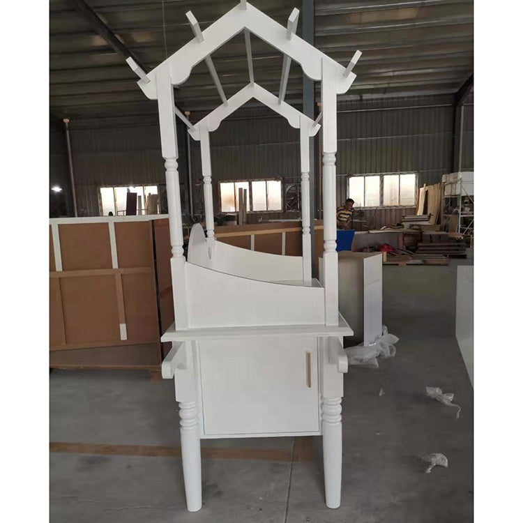 Wood Candy Dessert Cart with Wheels - White