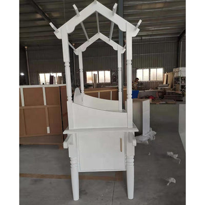 Wood Candy Dessert Cart with Wheels - White