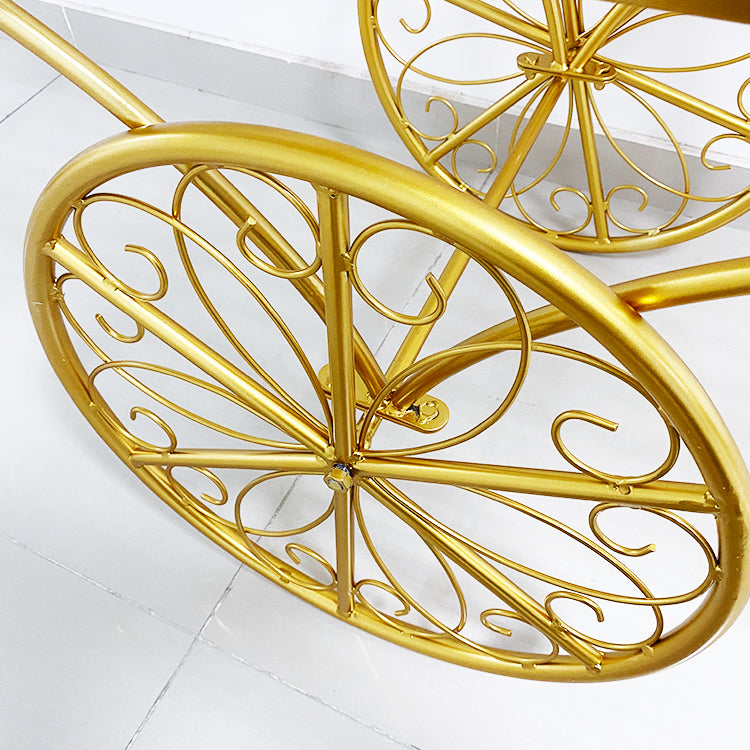 Metal Candy Dessert Cart with Wheels - Gold