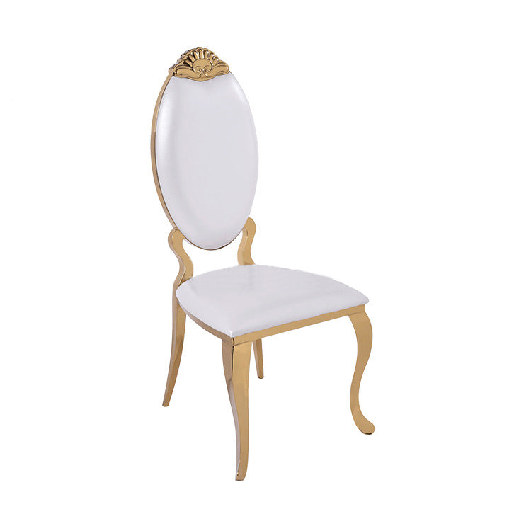 Stainless Steel Modern Padded Oval Back Alexa Dining Event Chair - Gold