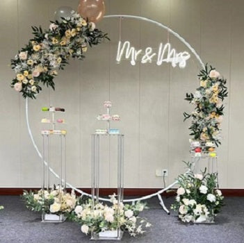 Simple Modern Aluminum Circle Arch 65" - White