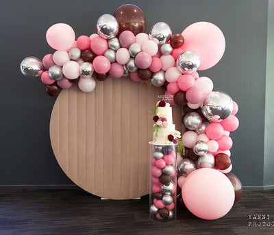 Velvet Round Event Decor Backdrop 65" - Pink/Blue