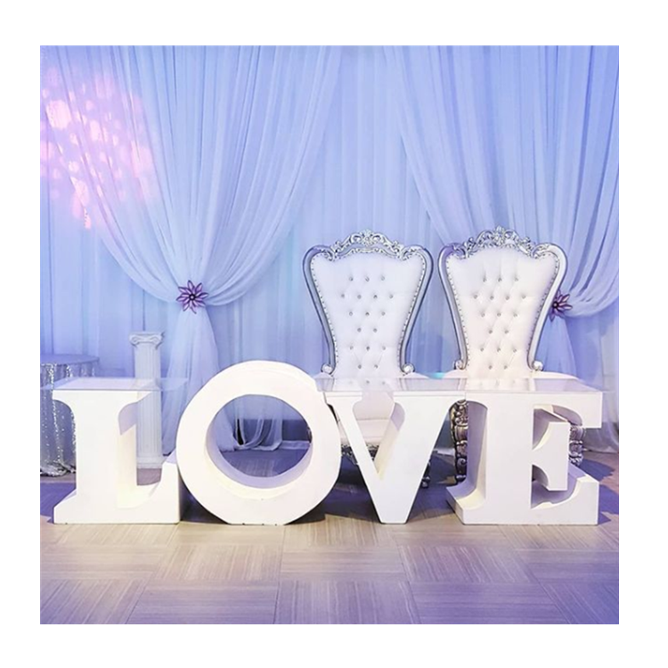 Custom Metal 26 Letters Table Decor with Acrylic Desktop- White