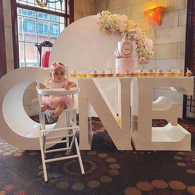 Custom Metal 26 Letters Table Decor with Acrylic Desktop- White