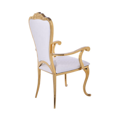 Stainless Steel Modern Padded Back Alexa Dining Event Chair - White