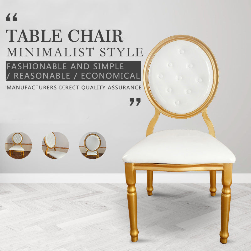 Stainless Steel Modern Padded Oval Back Alexa Dining Event Chair - Gold
