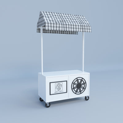 Wood Candy Dessert Cart with Wheels - White/Pink/Blue/Black