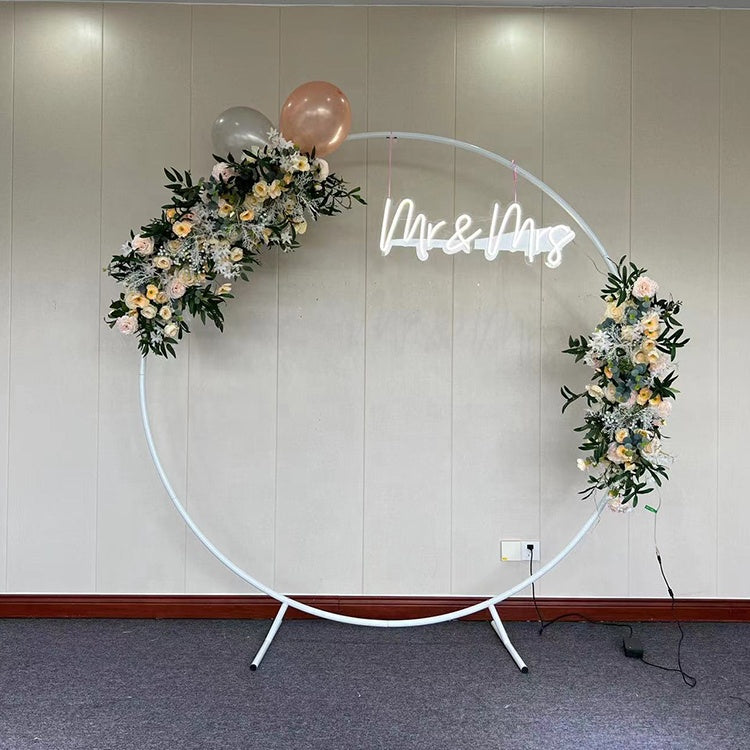 Simple Modern Aluminum Circle Arch 65" - White