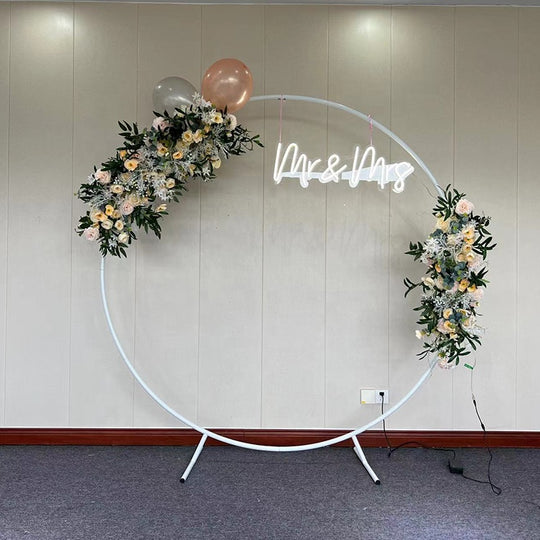 Simple Modern Aluminum Circle Arch 65" - White