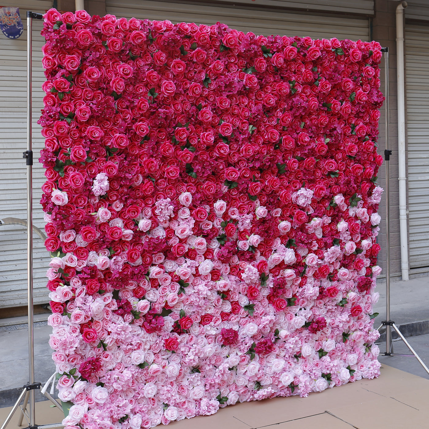 BDJ-002 3D Fabric Artificial Flower Backdrop Rolling Up Curtain Flower Wall - 8ft*8ft