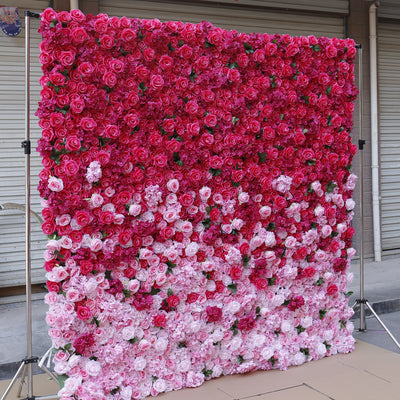 BDJ-002 3D Fabric Artificial Flower Backdrop Rolling Up Curtain Flower Wall - 8ft*8ft