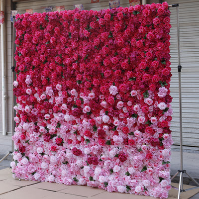 BDJ-002 3D Fabric Artificial Flower Backdrop Rolling Up Curtain Flower Wall - 8ft*8ft