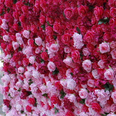 BDJ-002 3D Fabric Artificial Flower Backdrop Rolling Up Curtain Flower Wall - 8ft*8ft