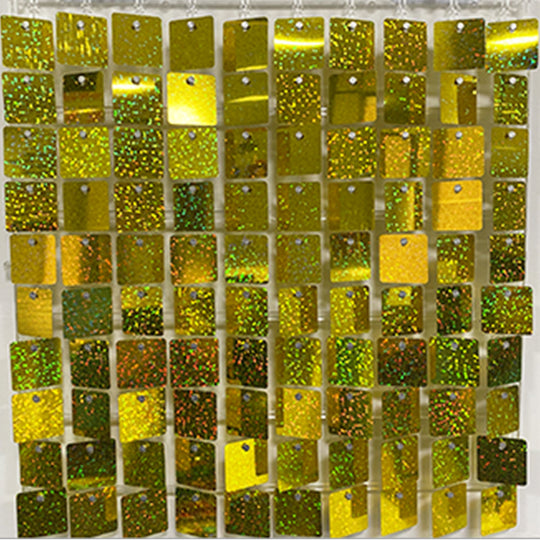 Shimmer Wall Panels / Black Backing &amp; Square Sequins - Laser Gold