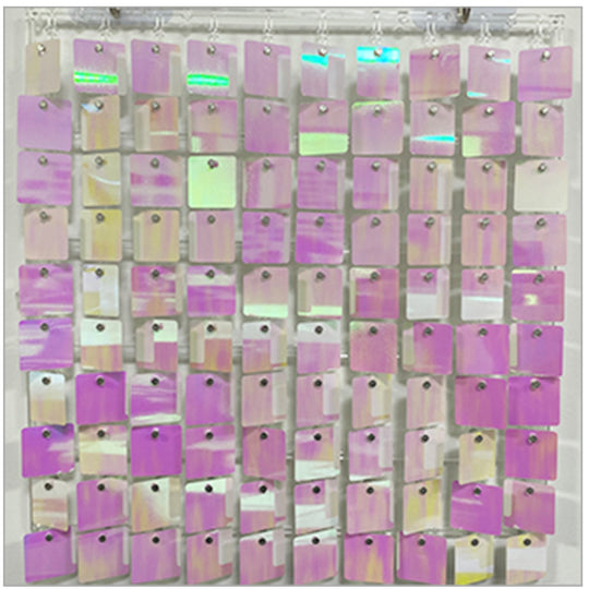 Shimmer Wall Panels / Black Backing &amp; Square Sequins - Lemon Pink