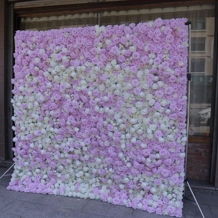 BD-037 3D Fabric Artificial Flower Backdrop  Rolling Up Curtain Flower Wall - 8ft*8ft
