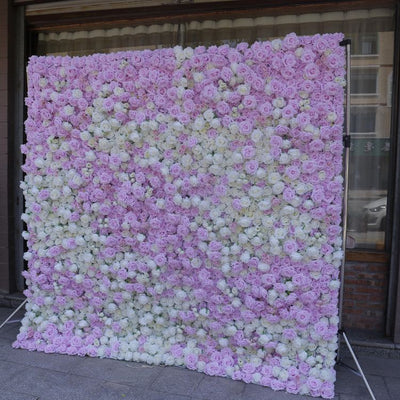 BD-037 3D Fabric Artificial Flower Backdrop  Rolling Up Curtain Flower Wall - 8ft*8ft